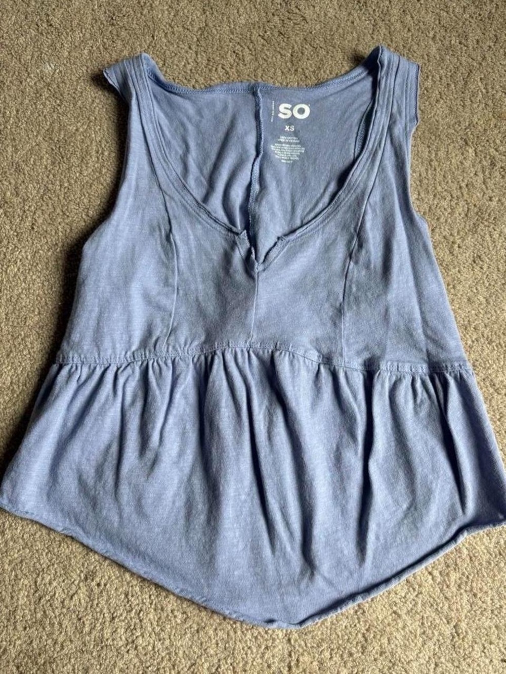 SO Lavender-Blue Peplum Tank Top